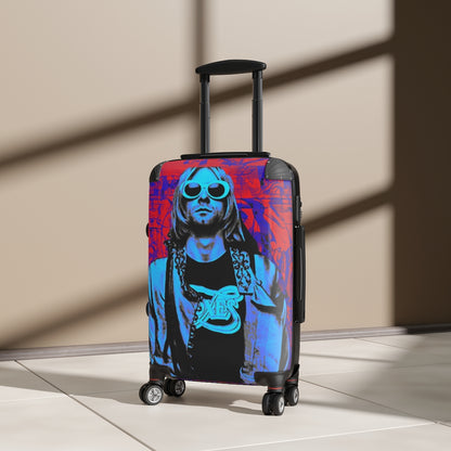 Getrott Eddy Bogaert Red Blue Graffiti Art Nirvana Kurt Cobain Teen Spirit Cabin Suitcase Extended Storage Adjustable Telescopic Handle Double wheeled Polycarbonate Hard-shell Built-in Lock-Bags-Geotrott