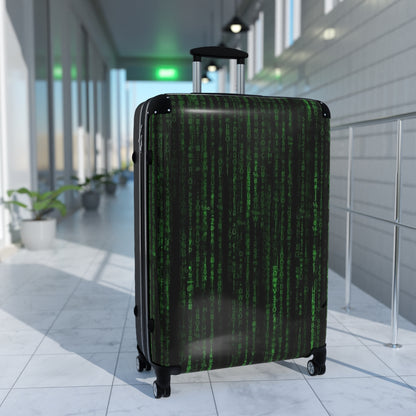 Getrott The Matrix Reloaded Resurrections Revolutions Trilogy Matrixmovies Glitch in the Matrix Animatrix Keanu Reeves World Classic Poster Black Cabin Suitcase Carry-On Travel Check Luggage 4-Wheel Spinner Suitcase Bag Multiple Colors and Sizes-Bags-Geotrott