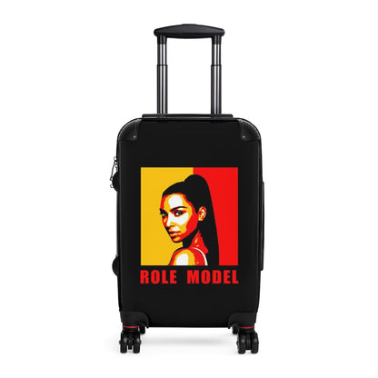 Getrott Kim Kardashian Role Model Black, Red, Yellow Cabin Suitcase Extended Storage Adjustable Telescopic Handle Double wheeled Polycarbonate Hard-shell Built-in Lock-Bags-Geotrott