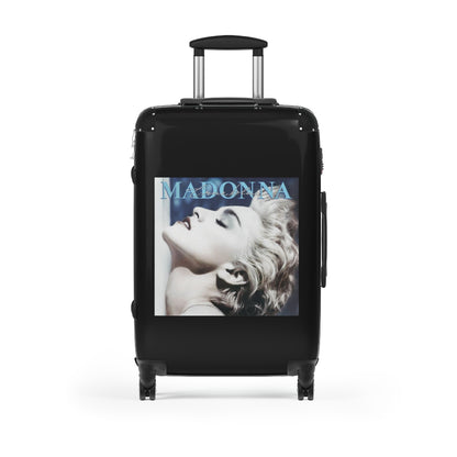 Getrott Madonna True Blue 1986 Black Cabin Suitcase Extended Storage Adjustable Telescopic Handle Double wheeled Polycarbonate Hard-shell Built-in Lock-Bags-Geotrott