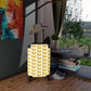 Getrott Banana Fruit Print Pattern Cabin Suitcase Inner Pockets Extended Storage Adjustable Telescopic Handle Inner Pockets Double wheeled Polycarbonate Hard-shell Built-in Lock