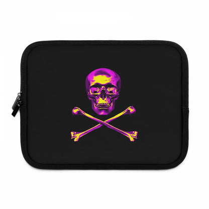 Getrott Pink Skull and Bones Black Laptop Sleeve-Laptop Sleeve-Geotrott