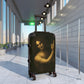 Getrott Saint John the Baptist by Leonardo Da Vinci Black Cabin Suitcase Inner Pockets Extended Storage Adjustable Telescopic Handle Inner Pockets Double wheeled Polycarbonate Hard-shell Built-in Lock