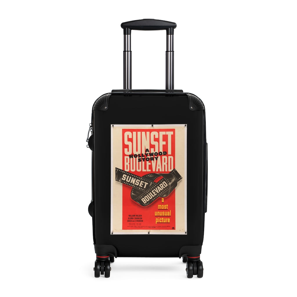 Getrott Sunset Boulevard Movie Poster Collection Cabin Suitcase Inner Pockets Extended Storage Adjustable Telescopic Handle Inner Pockets Double wheeled Polycarbonate Hard-shell Built-in Lock