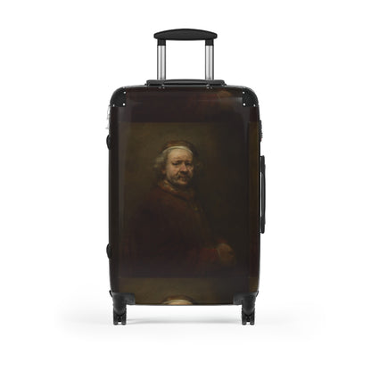 Getrott Rembrandt Self Portrait at the Age of 63 Rembrandt Black Cabin Suitcase Extended Storage Adjustable Telescopic Handle Double wheeled Polycarbonate Hard-shell Built-in Lock-Bags-Geotrott