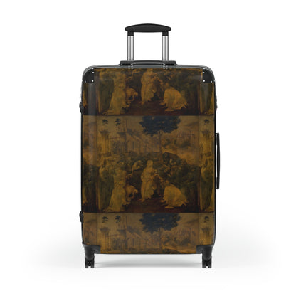 Getrott Adoration of the Magi (Leonardo) by Leonardo Da Vinci Black Cabin Suitcase Extended Storage Adjustable Telescopic Handle Double wheeled Polycarbonate Hard-shell Built-in Lock-Bags-Geotrott