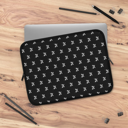 Getrott Black and White Magnum Guns Pattern Black Laptop Sleeve-Laptop Sleeve-Geotrott