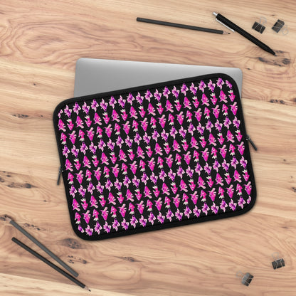 Getrott Pink Goldfish Pattern Black Laptop Sleeve-Laptop Sleeve-Geotrott