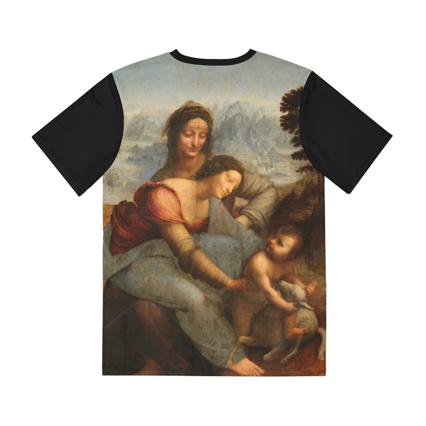 Leonardo da Vinci Virgin and Child with St Anne Classic Art Men's Polyester Tee (AOP)
