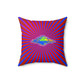 Geotrott Alien UFO Space Ship Flying Saucer Secret Aircraft Pink Blue Spun Polyester Square Pillow-Home Decor-Geotrott