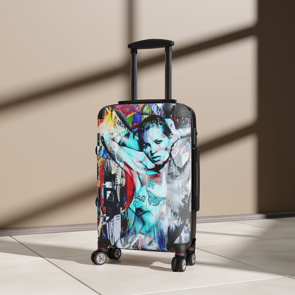 Getrott Eddy Bogaert Graffiti Art Girl Katre Moss Fendi Cabin Suitcase Extended Storage Adjustable Telescopic Handle Double wheeled Polycarbonate Hard-shell Built-in Lock-Bags-Geotrott