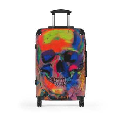 Getrott Eddy Bogaert Halloween Skull Graffiti Art Collection Poster 2 Black Cabin Suitcase Extended Storage Adjustable Telescopic Handle Double wheeled Polycarbonate Hard-shell Built-in Lock-Bags-Geotrott