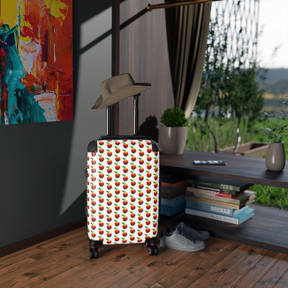 Getrott Peaches Fruit Print Pattern Cabin Suitcase Extended Storage Adjustable Telescopic Handle Double wheeled Polycarbonate Hard-shell Built-in Lock-Bags-Geotrott