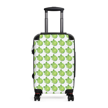 Getrott Lime Fruit Print Pattern Cabin Suitcase Extended Storage Adjustable Telescopic Handle Double wheeled Polycarbonate Hard-shell Built-in Lock-Bags-Geotrott