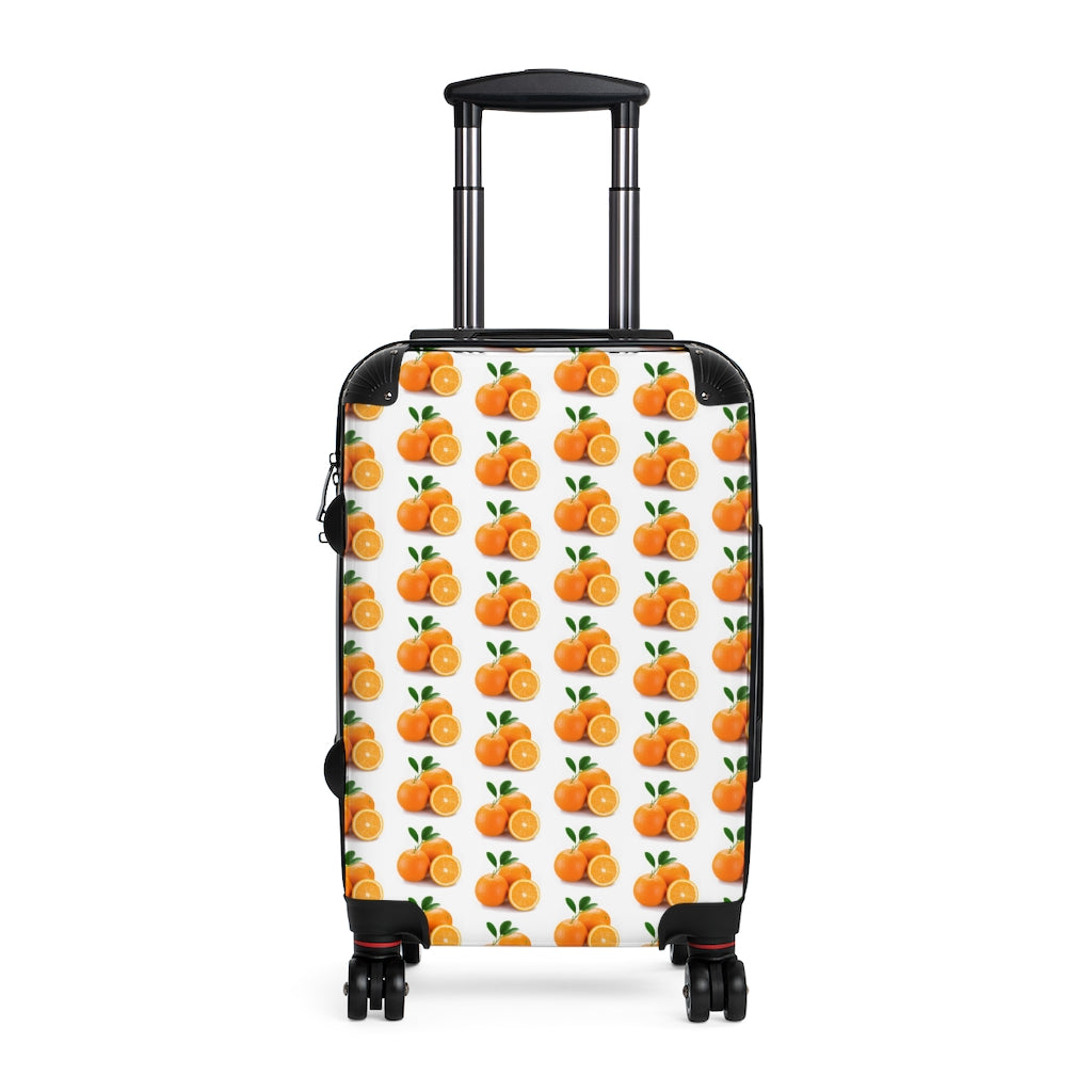 Getrott Oranges Fruit Print Pattern Cabin Suitcase Extended Storage Adjustable Telescopic Handle Double wheeled Polycarbonate Hard-shell Built-in Lock-Bags-Geotrott