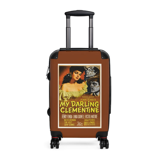 Getrott My Darling Clementine Movie Poster Collection Cabin Suitcase Inner Pockets Extended Storage Adjustable Telescopic Handle Inner Pockets Double wheeled Polycarbonate Hard-shell Built-in Lock