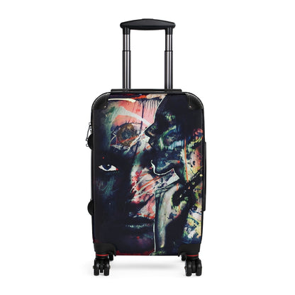 Getrott Dark Graffiti Face Art Cabin Suitcase Extended Storage Adjustable Telescopic Handle Double wheeled Polycarbonate Hard-shell Built-in Lock-Bags-Geotrott