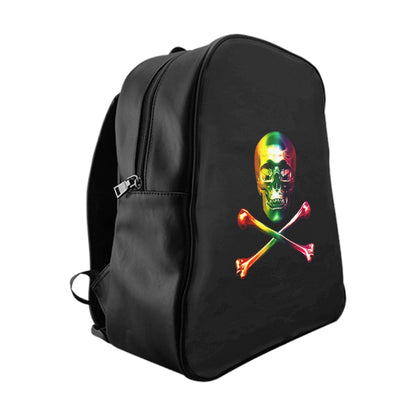 Getrott Black Skull and Bones Multicolor School Backpack Carry-On Travel Check Luggage 4-Wheel Spinner Suitcase Bag Multiple Colors and Sizes-Bags-Geotrott