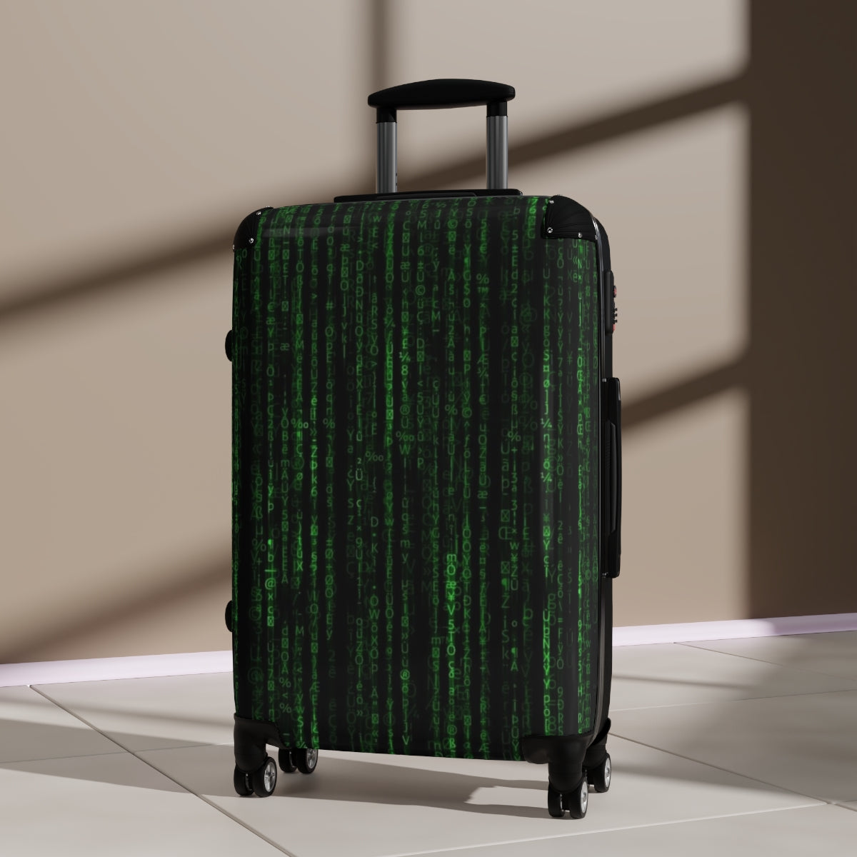 Getrott The Matrix Reloaded Resurrections Revolutions Trilogy Matrixmovies Glitch in the Matrix Animatrix Keanu Reeves World Classic Poster Black Cabin Suitcase Carry-On Travel Check Luggage 4-Wheel Spinner Suitcase Bag Multiple Colors and Sizes
