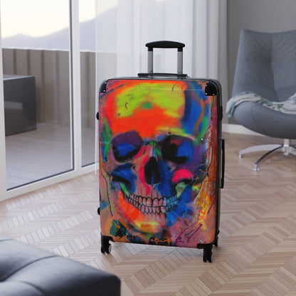 Getrott Eddy Bogaert Halloween Skull Graffiti Art Collection Poster 2 Black Cabin Suitcase Extended Storage Adjustable Telescopic Handle Double wheeled Polycarbonate Hard-shell Built-in Lock-Bags-Geotrott