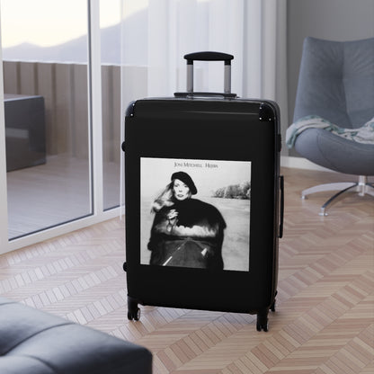 Getrott Joni Mitchell Hejira 1976 Black Cabin Suitcase Extended Storage Adjustable Telescopic Handle Double wheeled Polycarbonate Hard-shell Built-in Lock-Bags-Geotrott