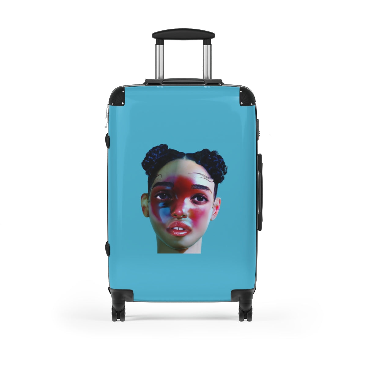 Getrott FKA Twigs LP1 2014 Blue Cabin Suitcase Inner Pockets Extended Storage Adjustable Telescopic Handle Inner Pockets Double wheeled Polycarbonate Hard-shell Built-in Lock