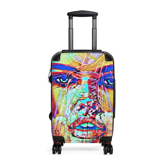 Getrott Eddy Bogaert Graffiti Art Girl Face Adriana Lima Cabin Suitcase Extended Storage Adjustable Telescopic Handle Double wheeled Polycarbonate Hard-shell Built-in Lock-Bags-Geotrott