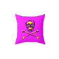 Geotrott Pink Skull & Bones Spun Polyester Square Pillow