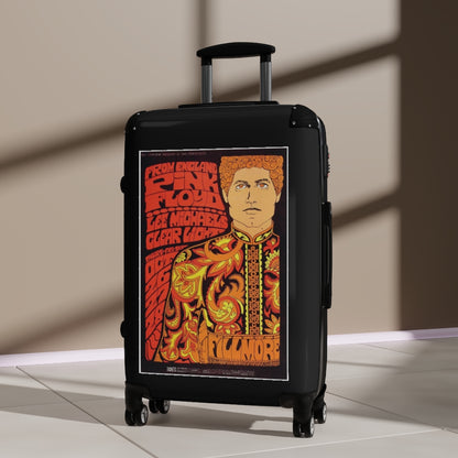 Getrott From England Pink Floyd Lee Michaels Clear Lights World Classic Poster Black Cabin Suitcase Extended Storage Adjustable Telescopic Handle Double wheeled Polycarbonate Hard-shell Built-in Lock-Bags-Geotrott