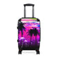Getrott Pink Beach Flamingos Sunset Art Cabin Suitcase Inner Pockets Extended Storage Adjustable Telescopic Handle Inner Pockets Double wheeled Polycarbonate Hard-shell Built-in Lock