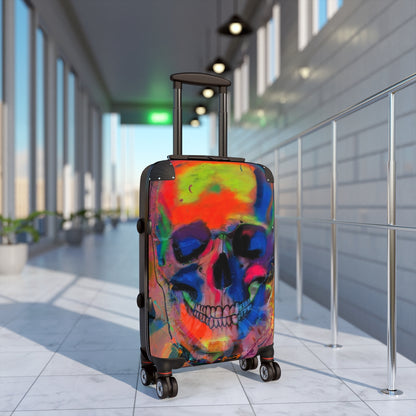 Getrott Eddy Bogaert Halloween Skull Graffiti Art Collection Poster 2 Black Cabin Suitcase Extended Storage Adjustable Telescopic Handle Double wheeled Polycarbonate Hard-shell Built-in Lock-Bags-Geotrott