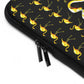 Getrott Yellow Flamingos Kissing Black Laptop Sleeve