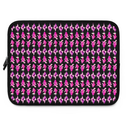 Getrott Pink Goldfish Pattern Black Laptop Sleeve-Laptop Sleeve-Geotrott