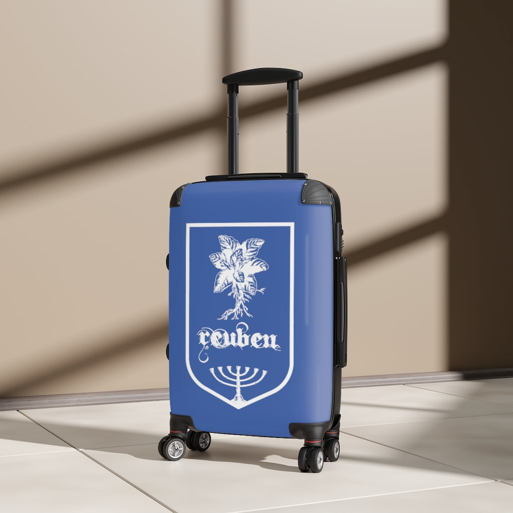Getrott Tribes of Israel Reuben Blue Cabin Suitcase Inner Pockets Extended Storage Adjustable Telescopic Handle Inner Pockets Double wheeled Polycarbonate Hard-shell Built-in Lock