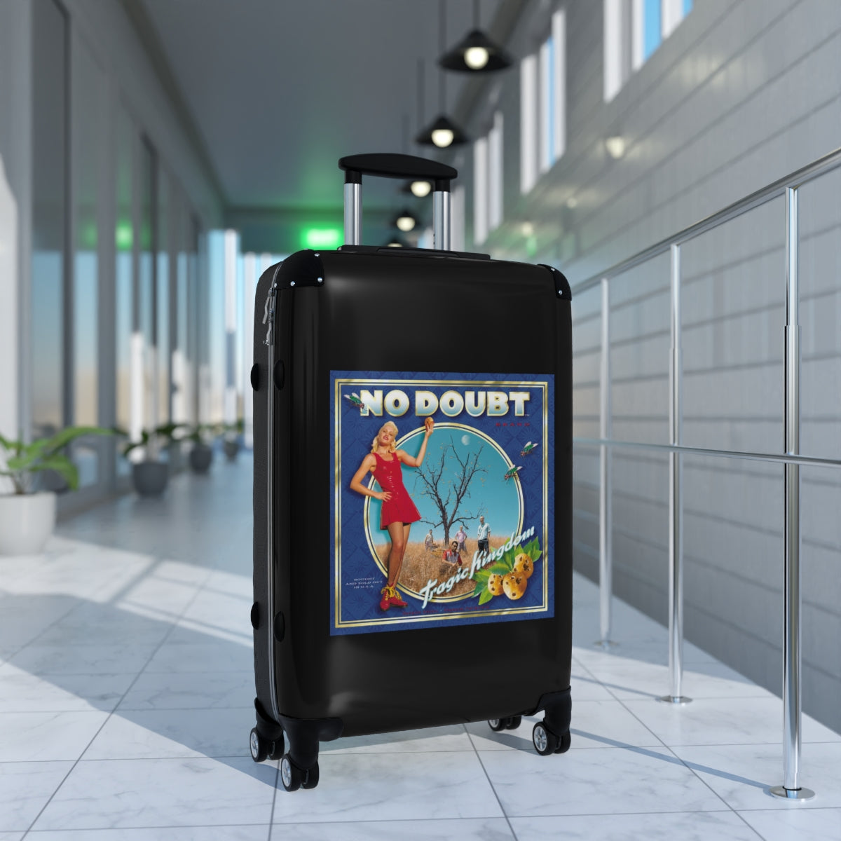 Getrott No Doubt Tragic Kingdom 1995 Black Cabin Suitcase Inner Pockets Extended Storage Adjustable Telescopic Handle Inner Pockets Double wheeled Polycarbonate Hard-shell Built-in Lock