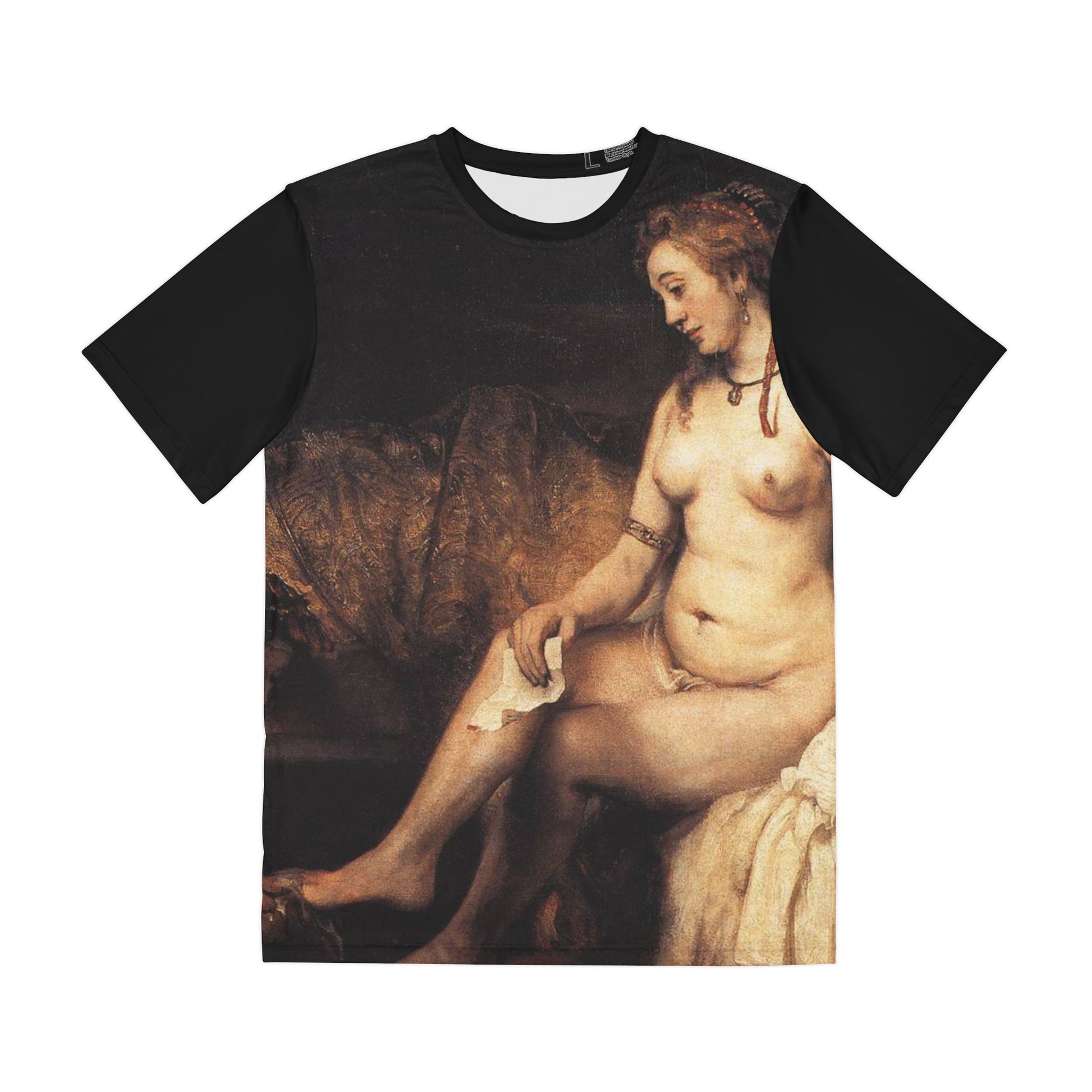 Bathsheba at Her Bath Painting by Rembrandt Classic Art Men's Polyester Tee (AOP)-All Over Prints-Geotrott