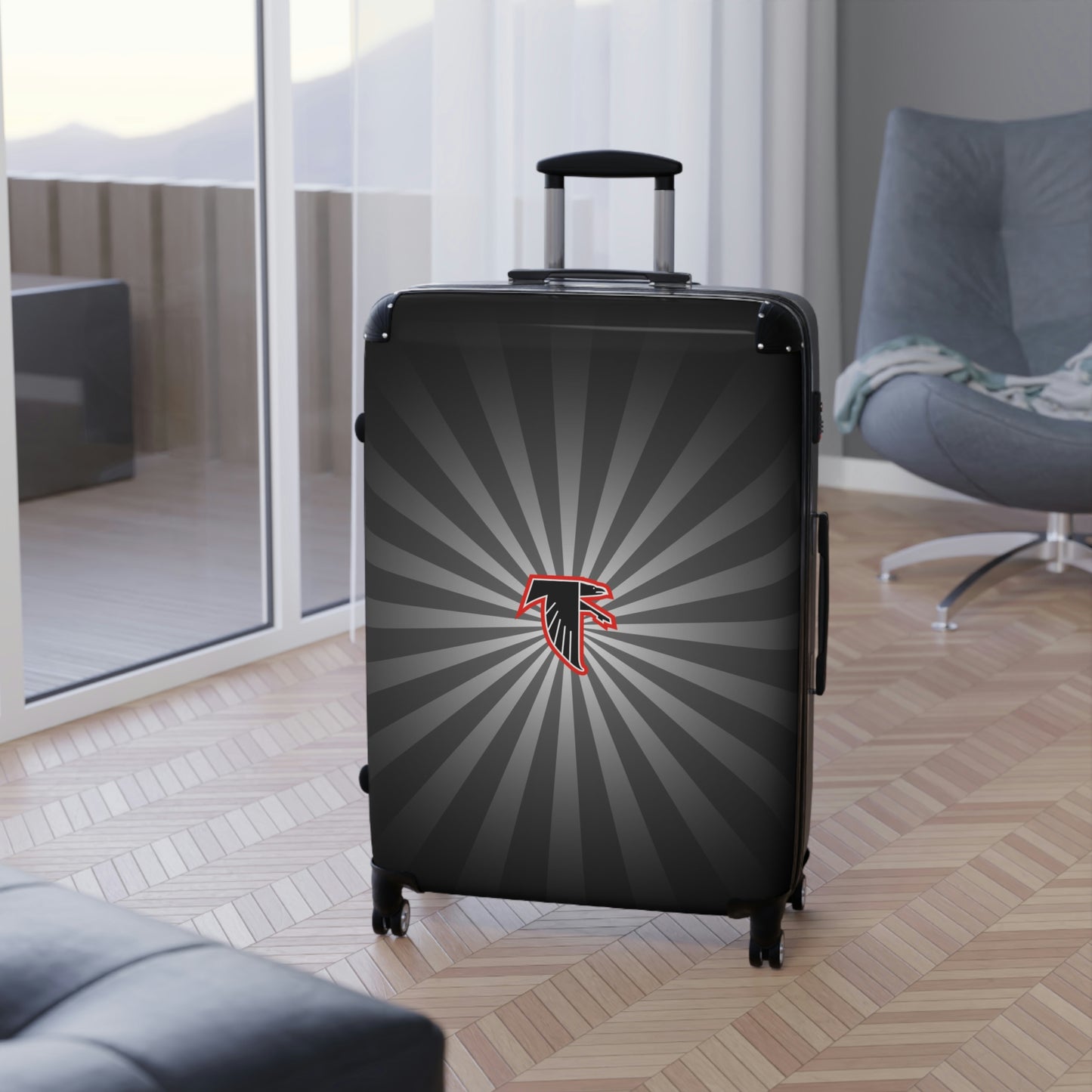 Geotrott Atlanta Falcons 2 National Football League NFL Team Logo Cabin Suitcase Rolling Luggage Checking Bag