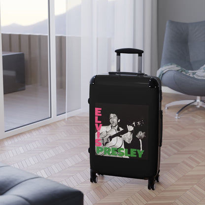 Getrott Elvis Presley Elvis Presley 1956 Black Cabin Suitcase Extended Storage Adjustable Telescopic Handle Double wheeled Polycarbonate Hard-shell Built-in Lock-Bags-Geotrott