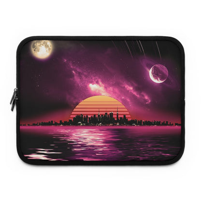 Getrott Space City Sunset Red Black Laptop Sleeve-Laptop Sleeve-Geotrott