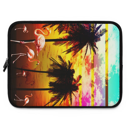 Getrott Beach Sunset Flamingos Laptop Sleeve-Laptop Sleeve-Geotrott