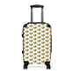 Getrott Kiwi Fruit Print Pattern Cabin Suitcase Inner Pockets Extended Storage Adjustable Telescopic Handle Inner Pockets Double wheeled Polycarbonate Hard-shell Built-in Lock