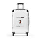 Getrott The Notorious BIG Ready To Die White Cabin Suitcase Inner Pockets Extended Storage Adjustable Telescopic Handle Inner Pockets Double wheeled Polycarbonate Hard-shell Built-in Lock