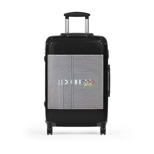 Getrott Mexico Olympics 1983 World Classic Poster Black Cabin Suitcase Extended Storage Adjustable Telescopic Handle Double wheeled Polycarbonate Hard-shell Built-in Lock-Bags-Geotrott