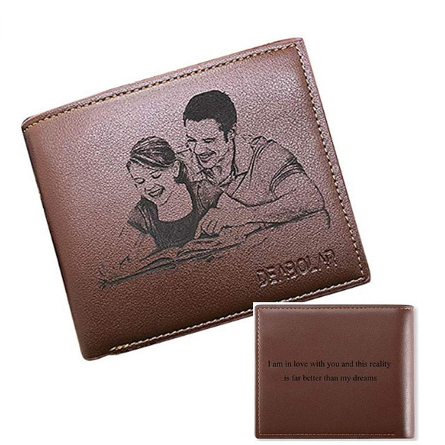 Getrott Personalized Wallet Men High Quality PU Leather for Him Engraved Wallets Men Short Purse Custom Photo Wallet Father's Day Gift-0-Geotrott
