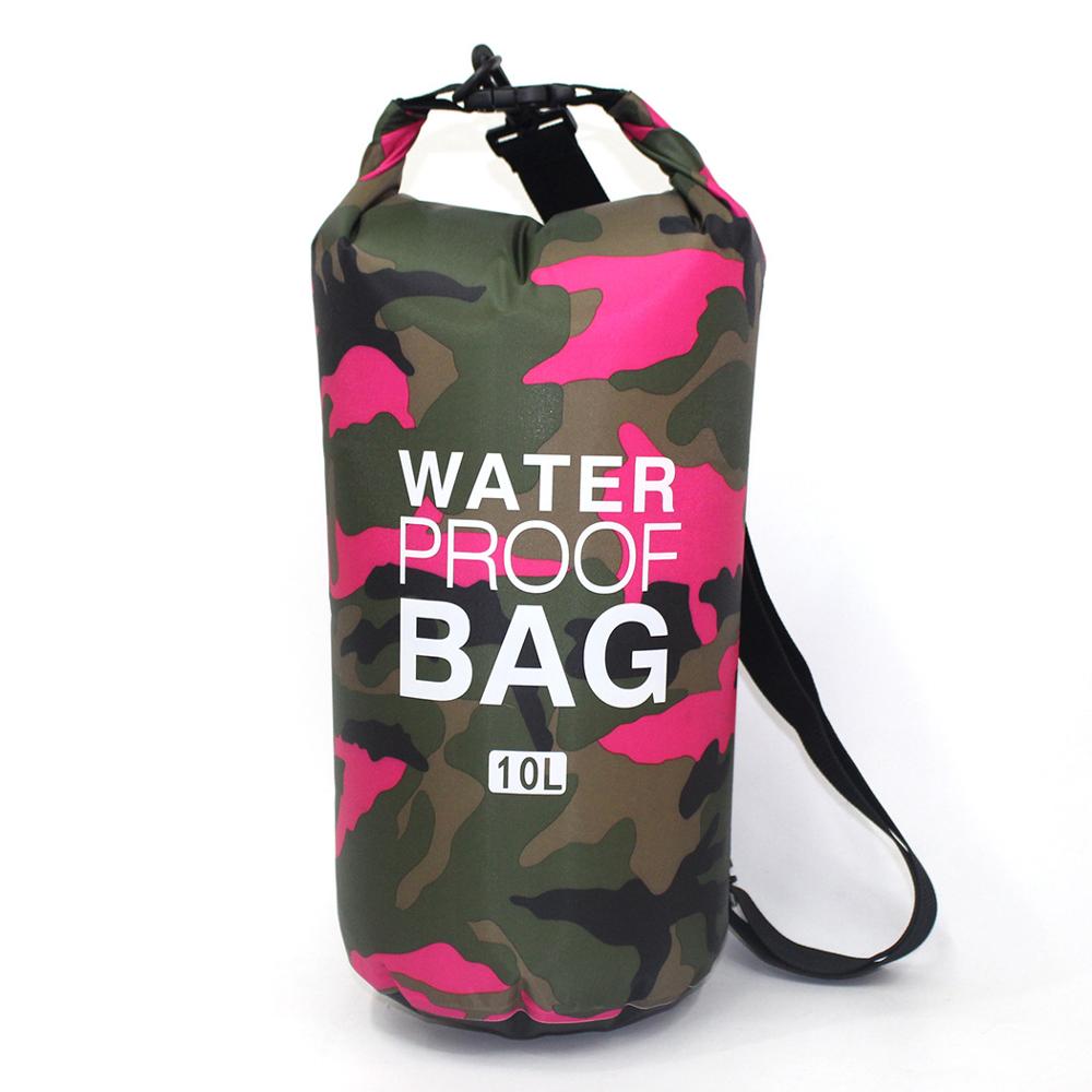 Getrott 2/5/10/15L Outdoor Camouflage Waterproof Portable Rafting Diving Dry Bag Sack PVC Coated Swimming Bags for River Trekking-0-Geotrott