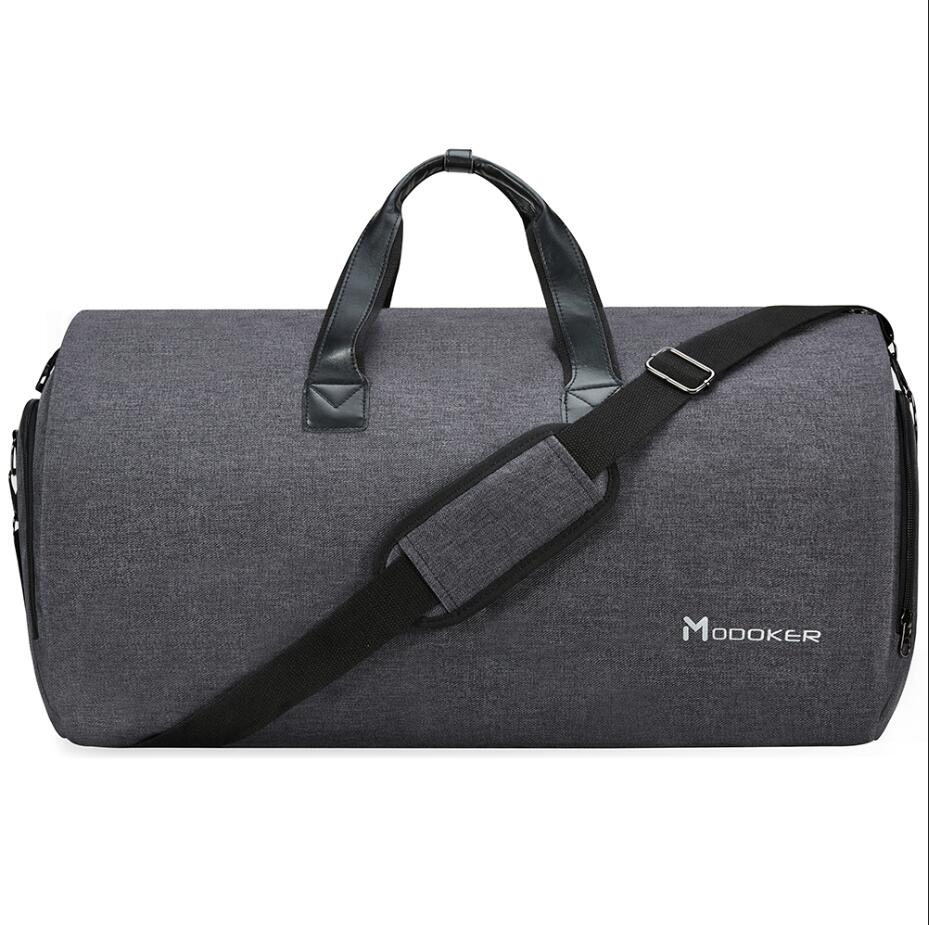Getrott Modoker Garment Travel Bag with Shoulder Strap Duffel Bag Carry on Hanging Suitcase Clothing Business Bags Multiple Pockets Grey