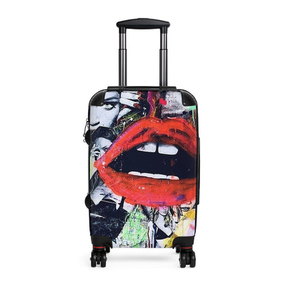 Getrott Eddy Bogaert Graffiti Art Red Lips Cabin Suitcase Extended Storage Adjustable Telescopic Handle Double wheeled Polycarbonate Hard-shell Built-in Lock-Bags-Geotrott