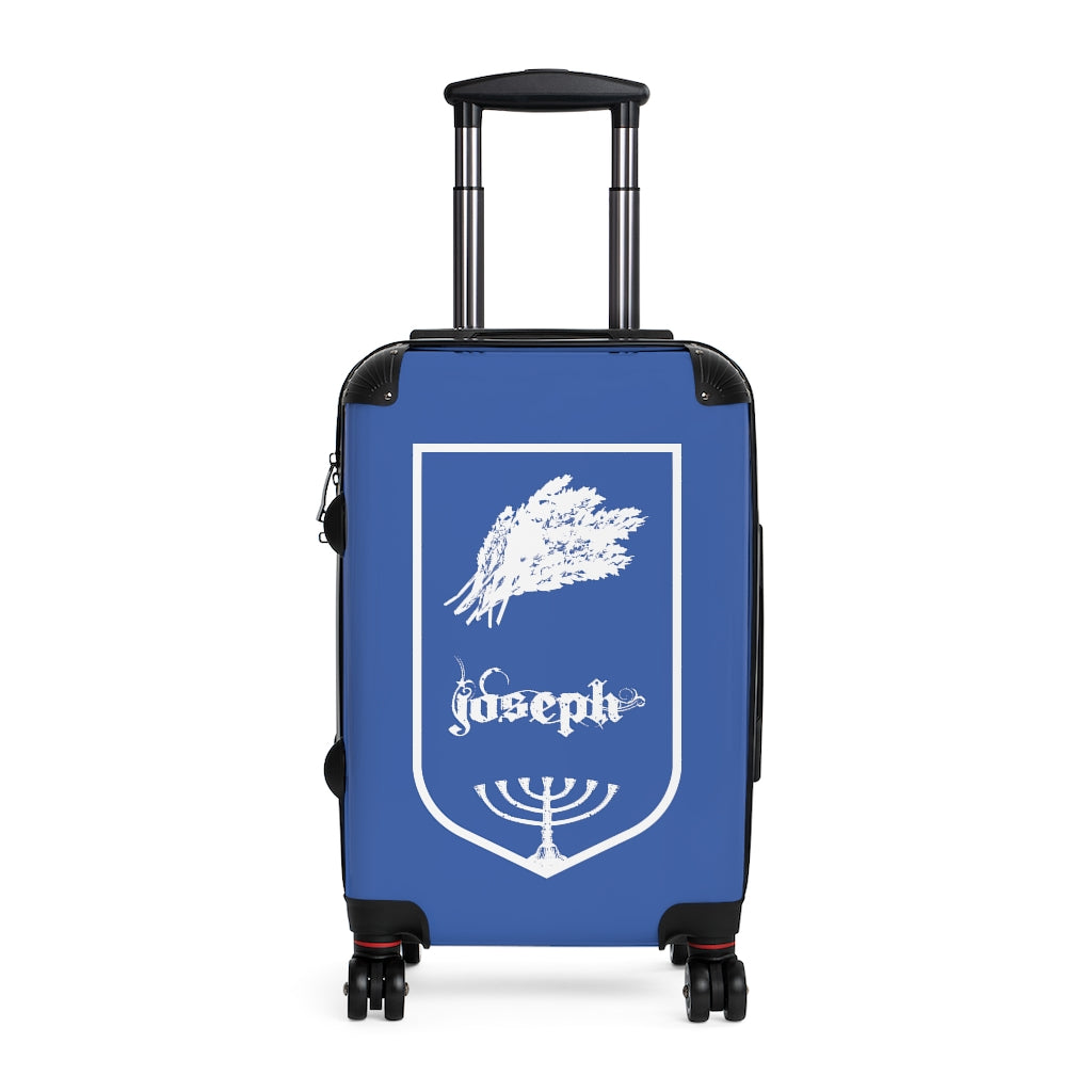 Getrott Tribes of Israel Joseph Blue Cabin Luggage Inner Pockets Extended Storage Adjustable Telescopic Handle Inner Pockets Double wheeled Polycarbonate Hard-shell Built-in Lock