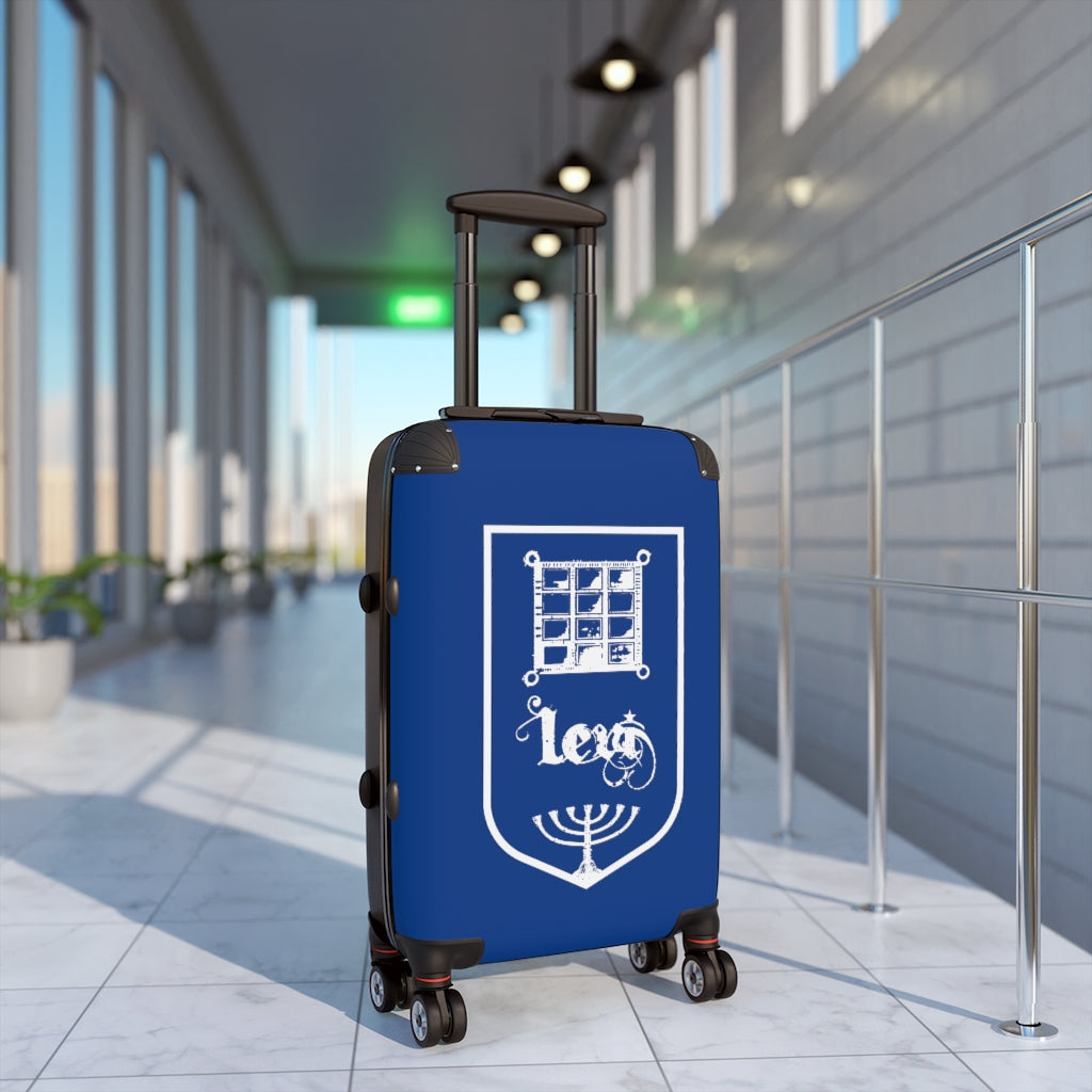 Getrott Tribes of Israel Levi Blue Cabin Suitcase Inner Pockets Extended Storage Adjustable Telescopic Handle Inner Pockets Double wheeled Polycarbonate Hard-shell Built-in Lock
