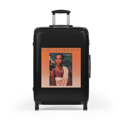 Getrott Whitney Houston Whitney Houston 1985 Black Cabin Suitcase Extended Storage Adjustable Telescopic Handle Double wheeled Polycarbonate Hard-shell Built-in Lock-Bags-Geotrott